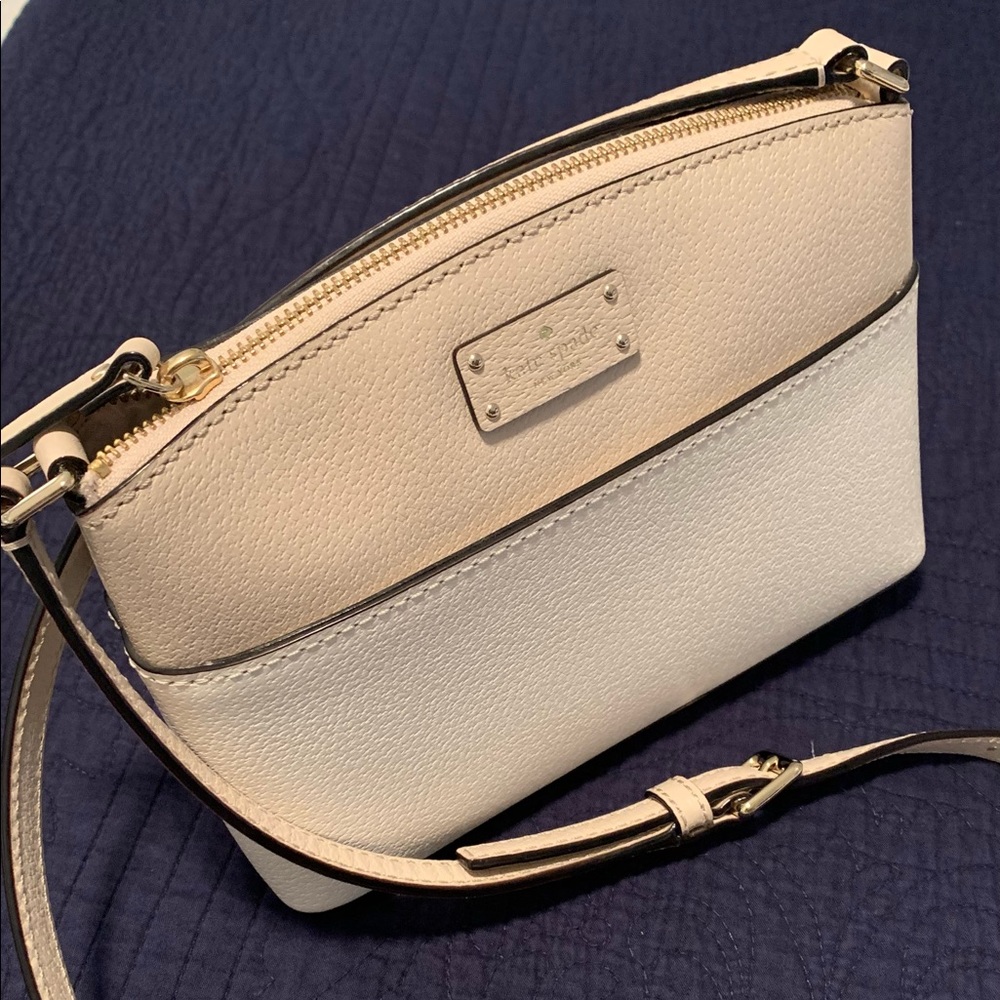 Kate Spade two tone (cream/tan) leather crossbody